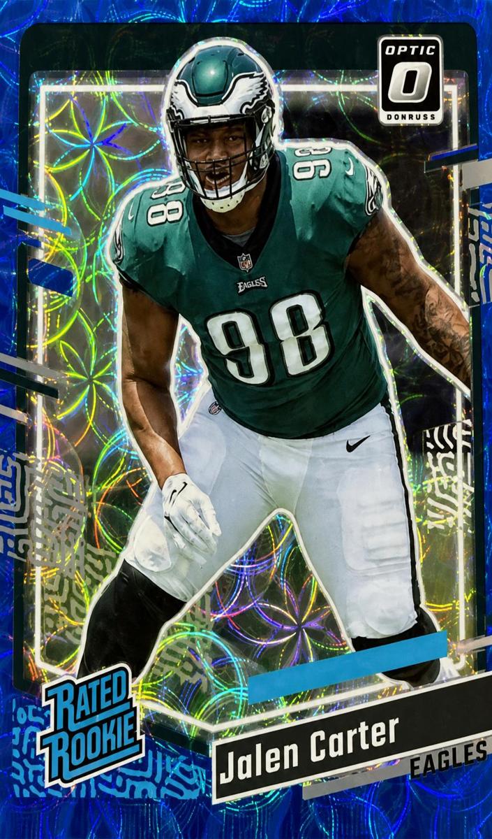 2023 Panini Donruss Football Blue Scope Jalen Carter #381 PSA 9