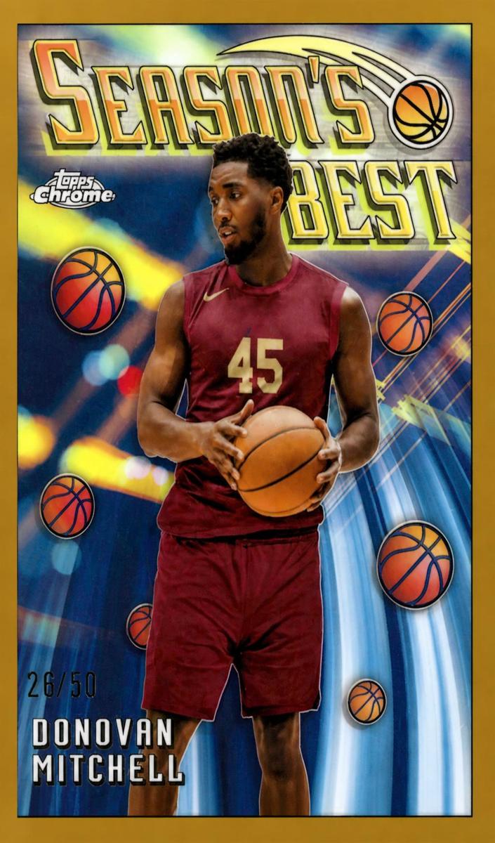 2023 Topps Chrome Basketball Gold Refractor Donovan Mitchell #SB-3 PSA 10