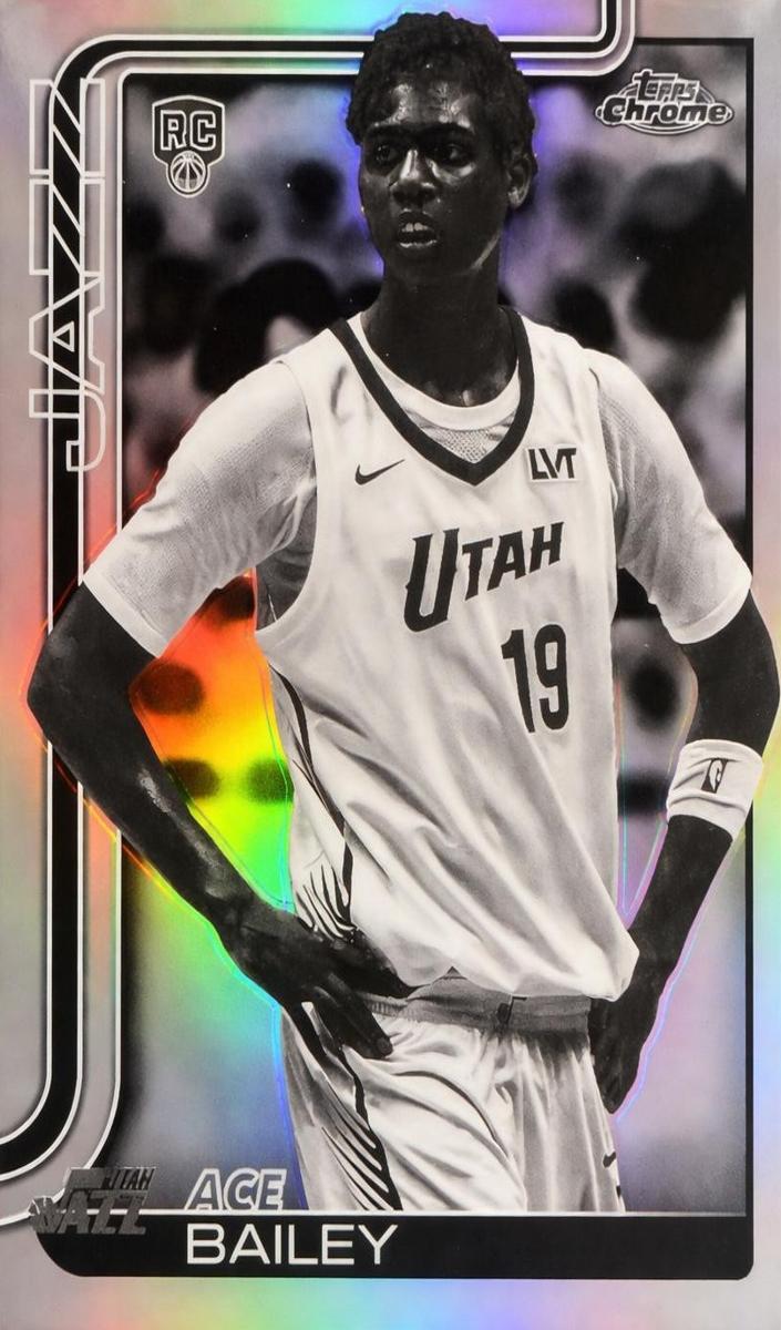 2025 Topps Chrome Basketball Negative Refractor Ace Bailey #255 PSA 9