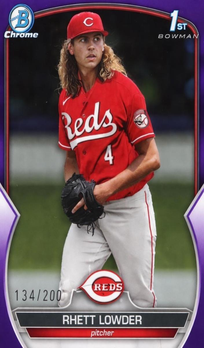 2023 Bowman Draft Chrome Baseball Purple Rhett Lowder #BDC-52 PSA 9