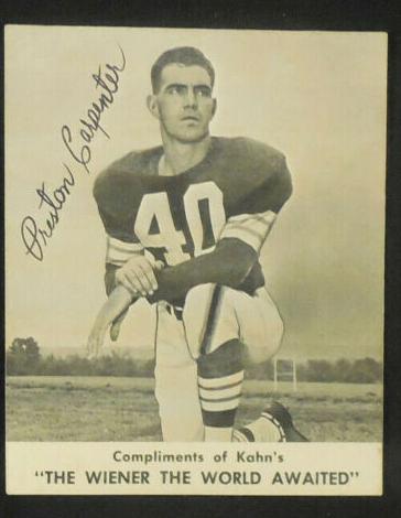 1959 Kahn's Wieners Football Preston Carpenter #NNO