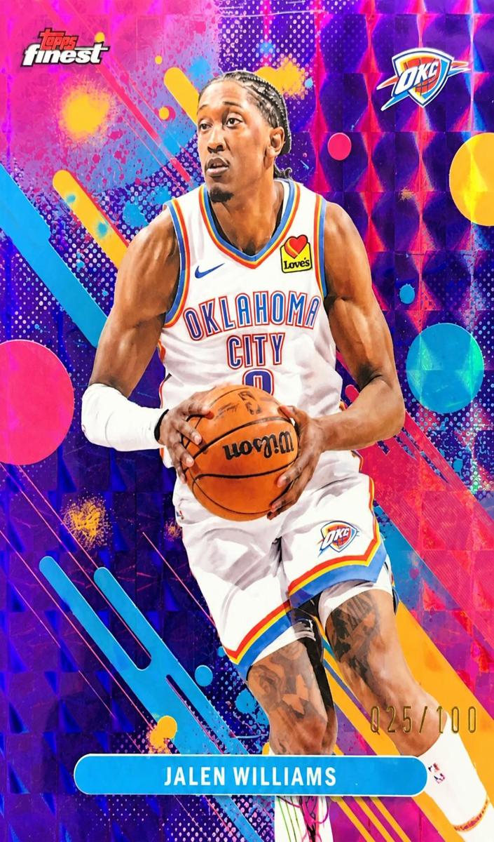 2025 Topps Finest Basketball Purple Geometric Refractor Jalen Williams #67