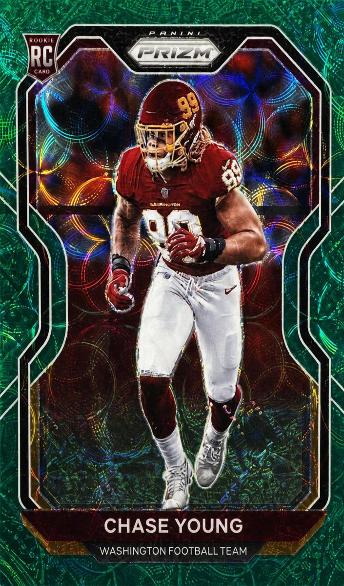 2020 Panini Prizm Football Green Scope Chase Young #383 PSA 9