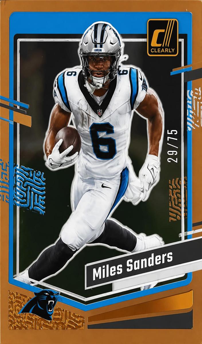 2023 Panini Clearly Donruss Football Orange Miles Sanders #9