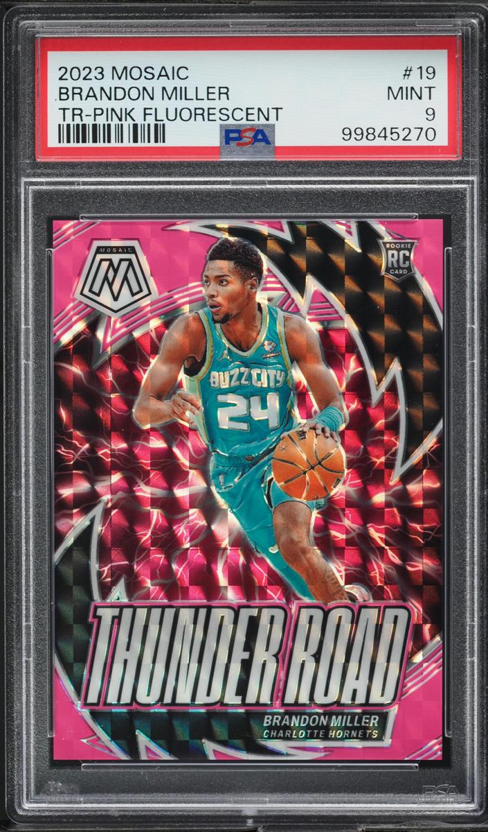 2023 Panini Mosaic Basketball Pink Fluorescent Brandon Miller #19 PSA 9