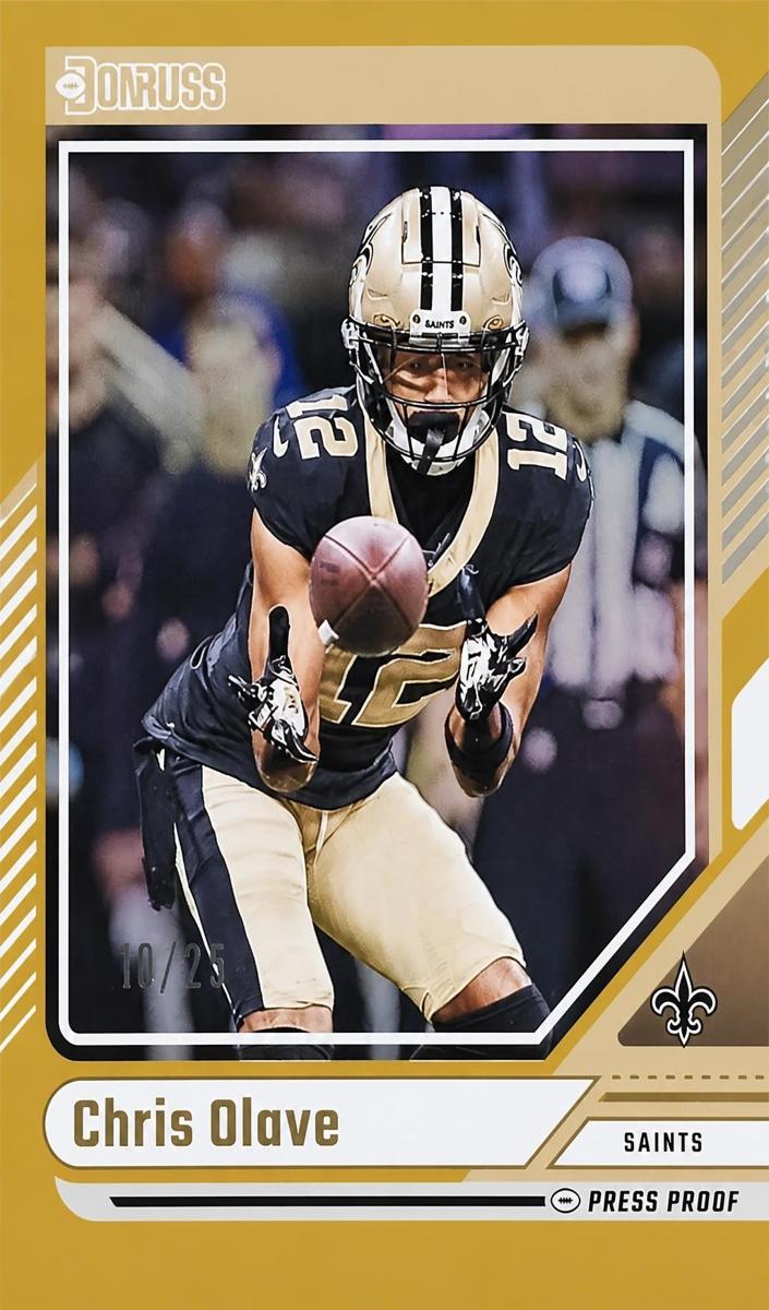 2024 Panini Donruss Football Press Proof Gold Die-Cut Chris Olave #33