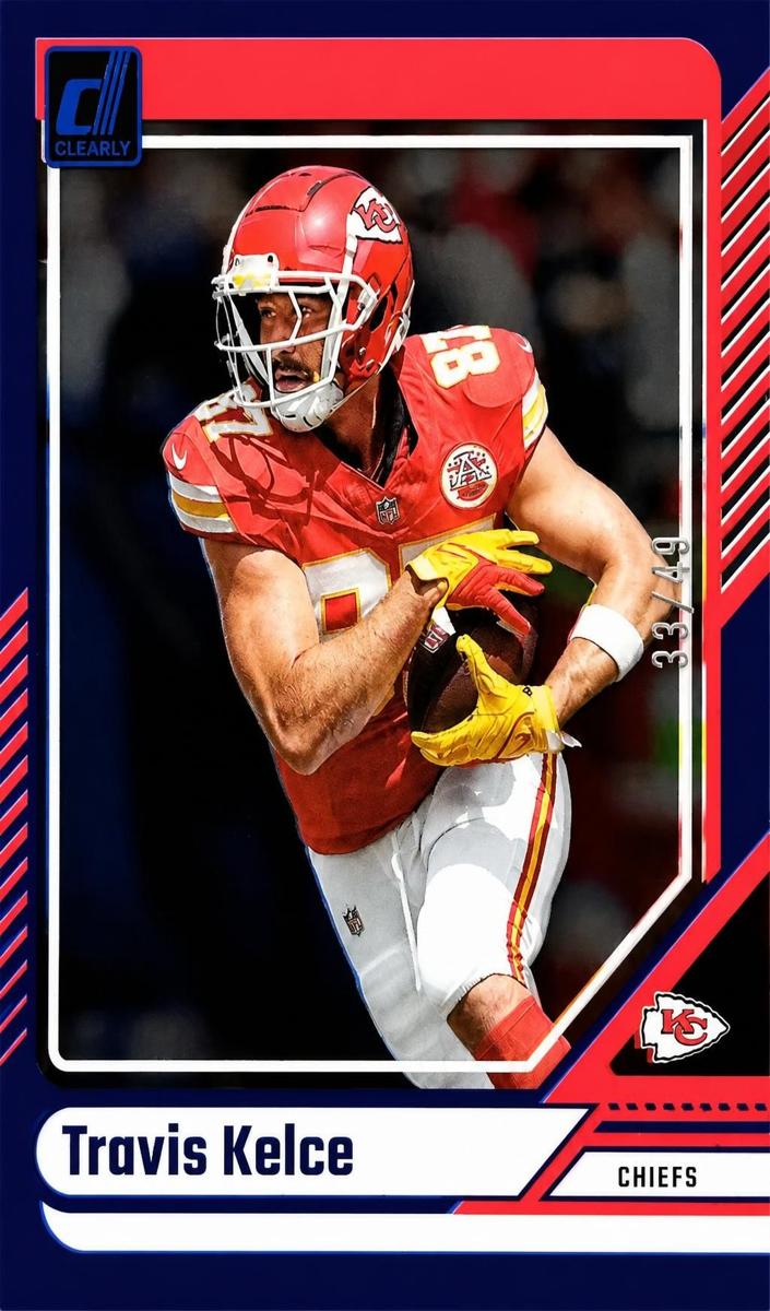 2024 Panini Clearly Donruss Football Blue Travis Kelce #28