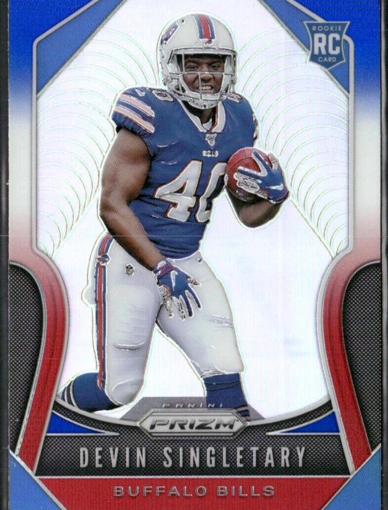 2019 Panini Prizm Football Prizm Red White Blue Devin Singletary #335 PSA 10
