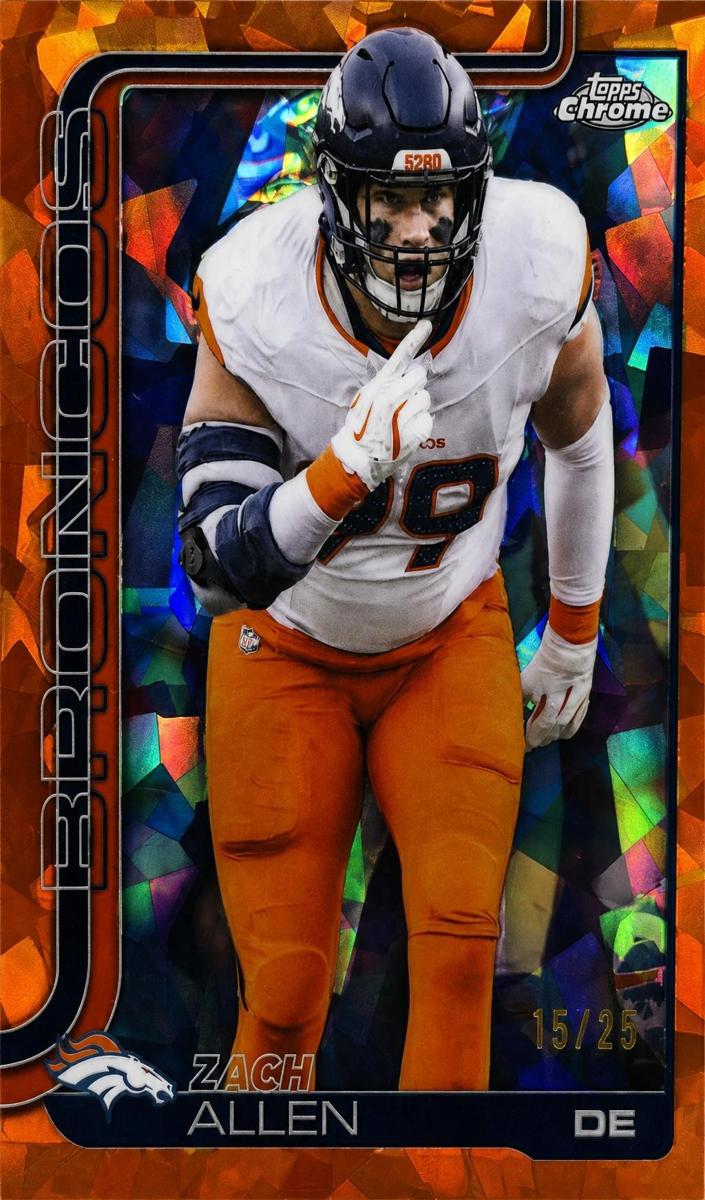 2025 Topps Chrome Sapphire Football Orange Zach Allen #95