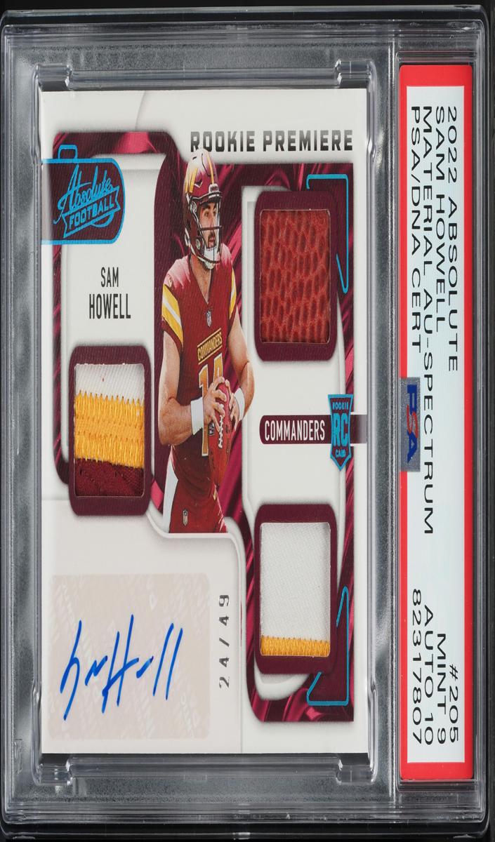 2022 Panini Absolute Football Spectrum Sam Howell #205 PSA 8.5