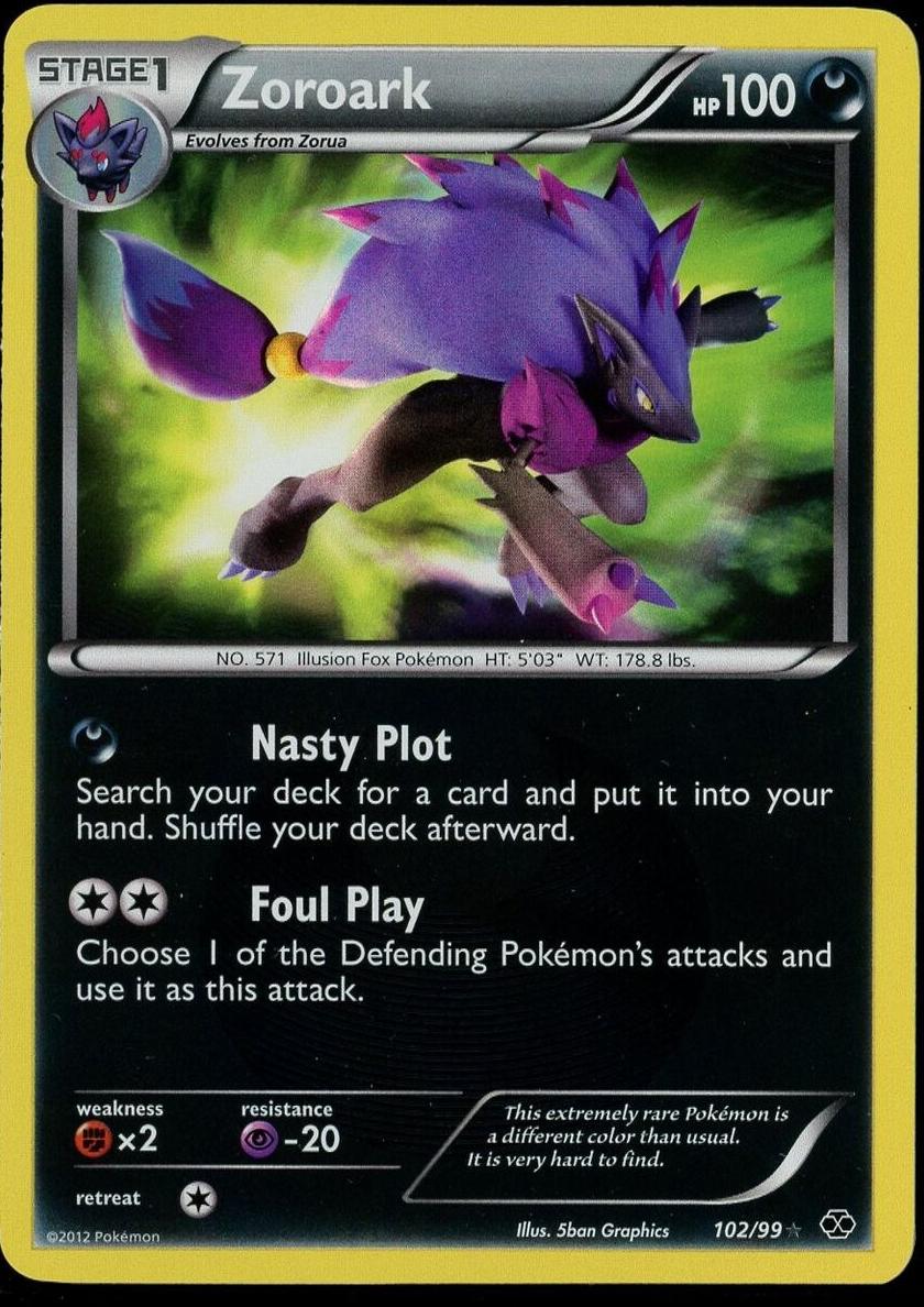 2012 Pokemon Black & White Next Destinies Zoroark #102 PSA 7