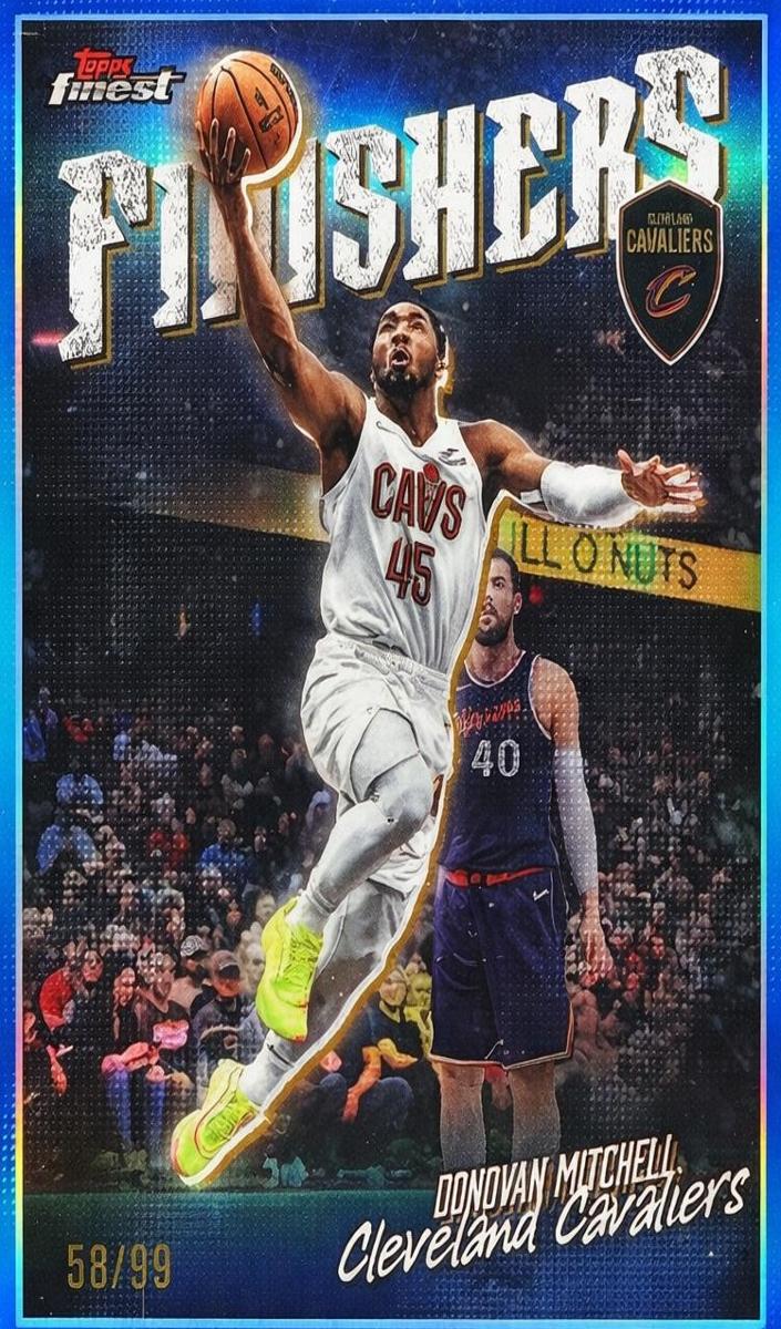 2025 Topps Finest Basketball Blue Refractor Donovan Mitchell #FI-7