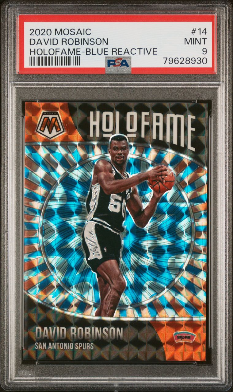 2020 Panini Mosaic Basketball Reactive Blue David Robinson #14 PSA 9