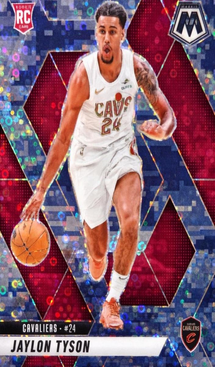 2024 Panini Mosaic Basketball Fast Break Blue Camo Jaylon Tyson #217 PSA 8