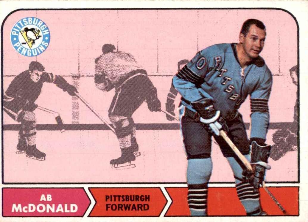 1968 Topps Hockey AB McDonald #107 PSA 8