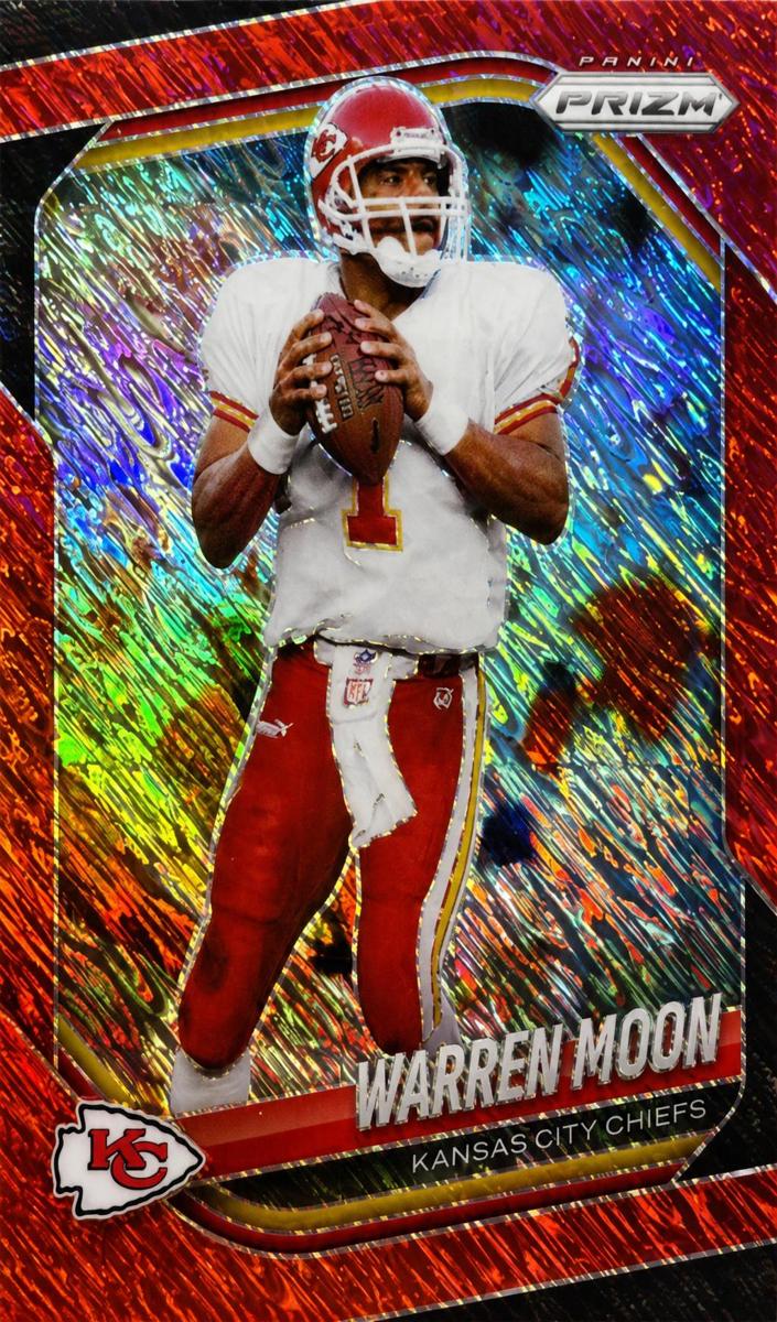 2025 Panini Prizm Football Red Shimmer Warren Moon #52 PSA 9
