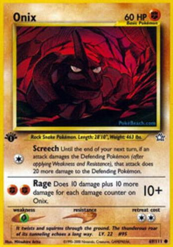 2000 Pokemon Neo Genesis 1st Edition Onix #69 PSA 9