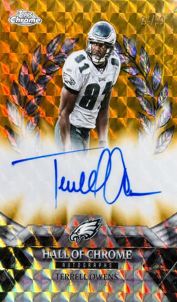 2025 Topps Chrome Football Gold Geometric Refractor Terrell Owens #HOCA-TO