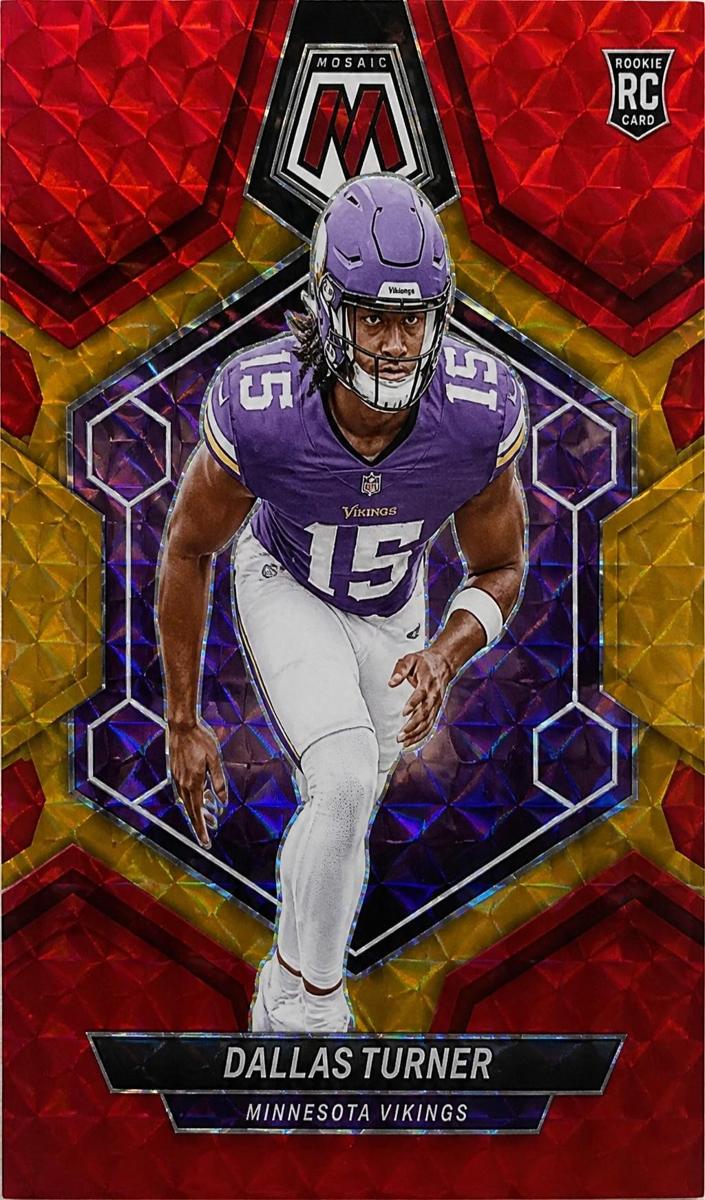 2024 Panini Mosaic Football Choice Fusion Red and Yellow Dallas Turner #317