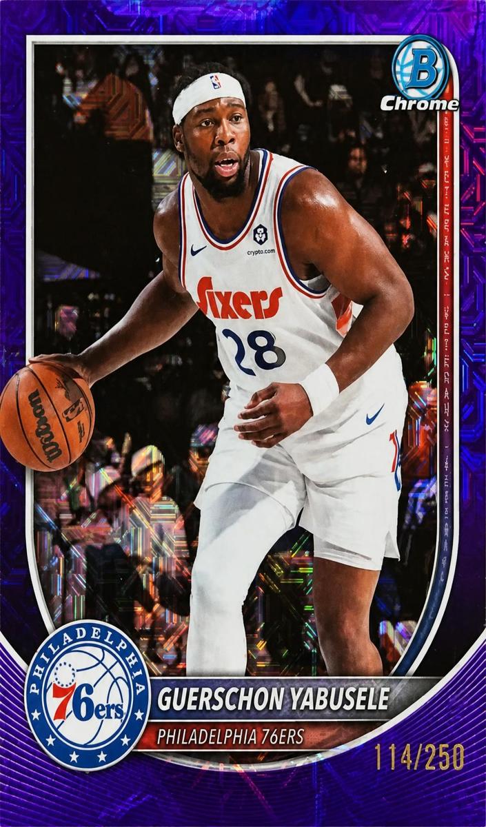 2025 Bowman Mega Box Basketball Purple Mojo Refractor Guerschon Yabusele #BCV-155