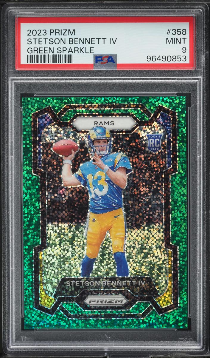 2023 Panini Prizm Football Green Sparkle Stetson Bennett IV #358