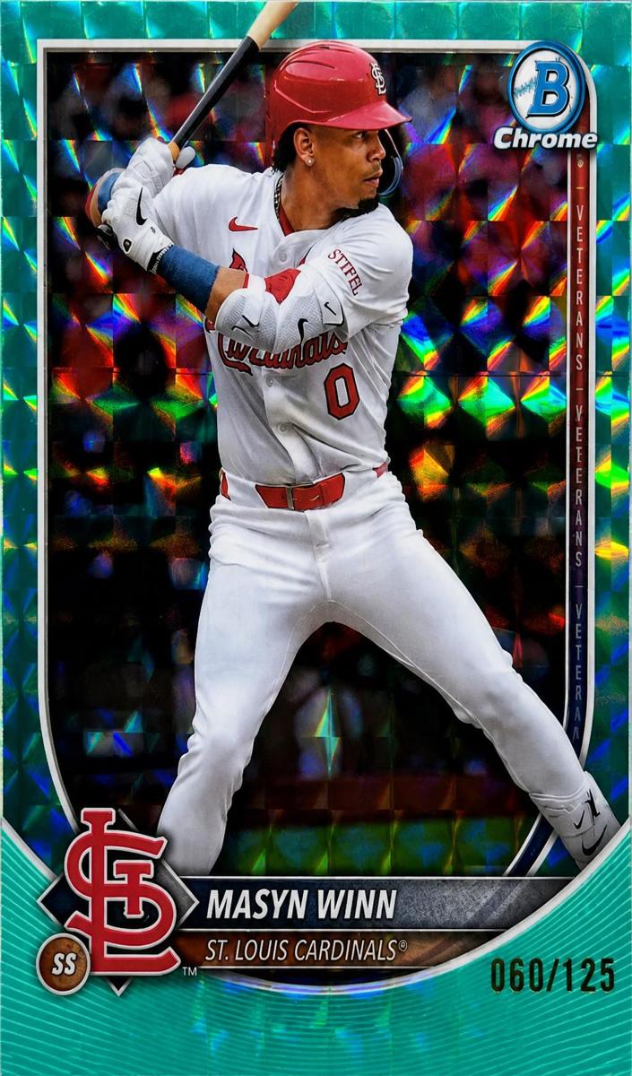2025 Bowman Chrome Baseball Aqua Geometric Refractor Masyn Winn #64 PSA 9