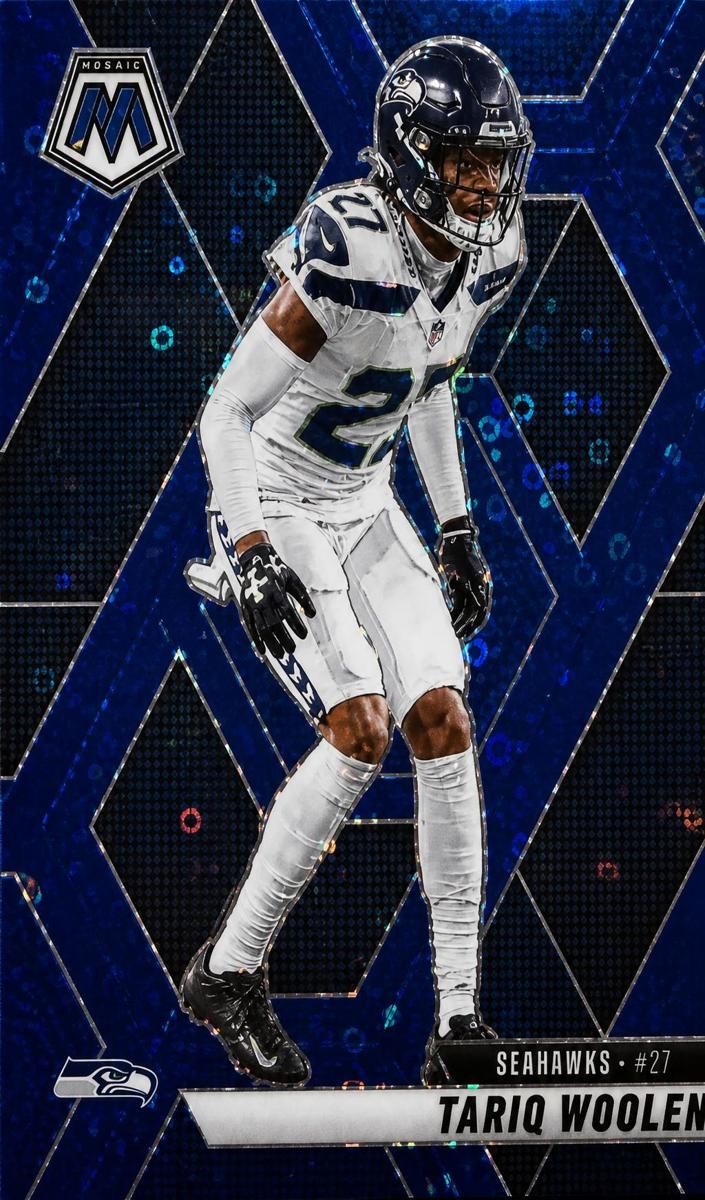 2025 Panini Mosaic Football No Huddle Blue Tariq Woolen #116