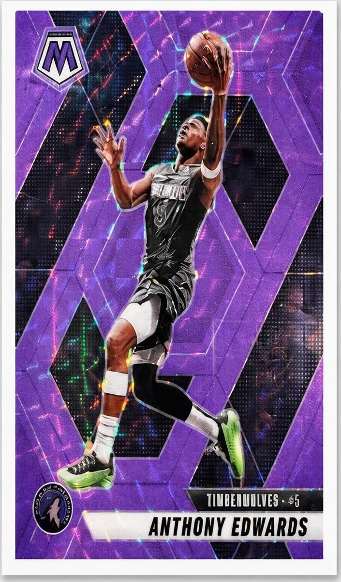 2024 Panini Mosaic Basketball Purple Fluorescent Anthony Edwards #36 PSA 10