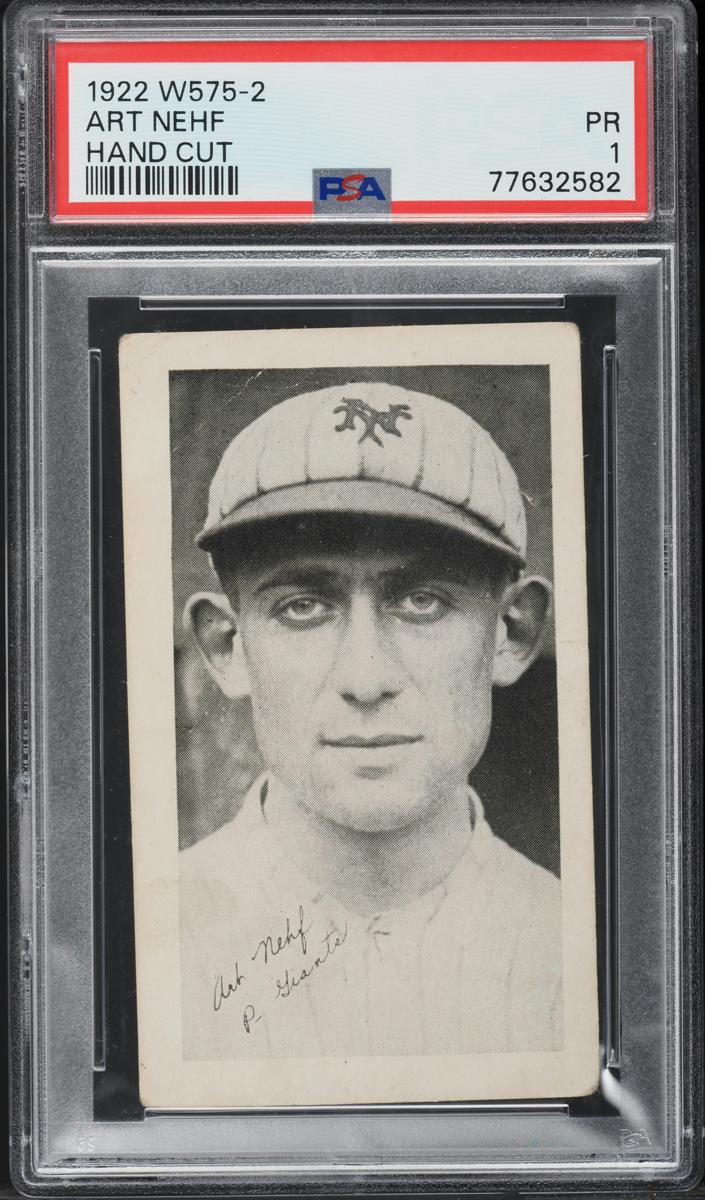 1922 W575-2 Baseball Hand Cut Art Nehf #NNO PSA AUTH