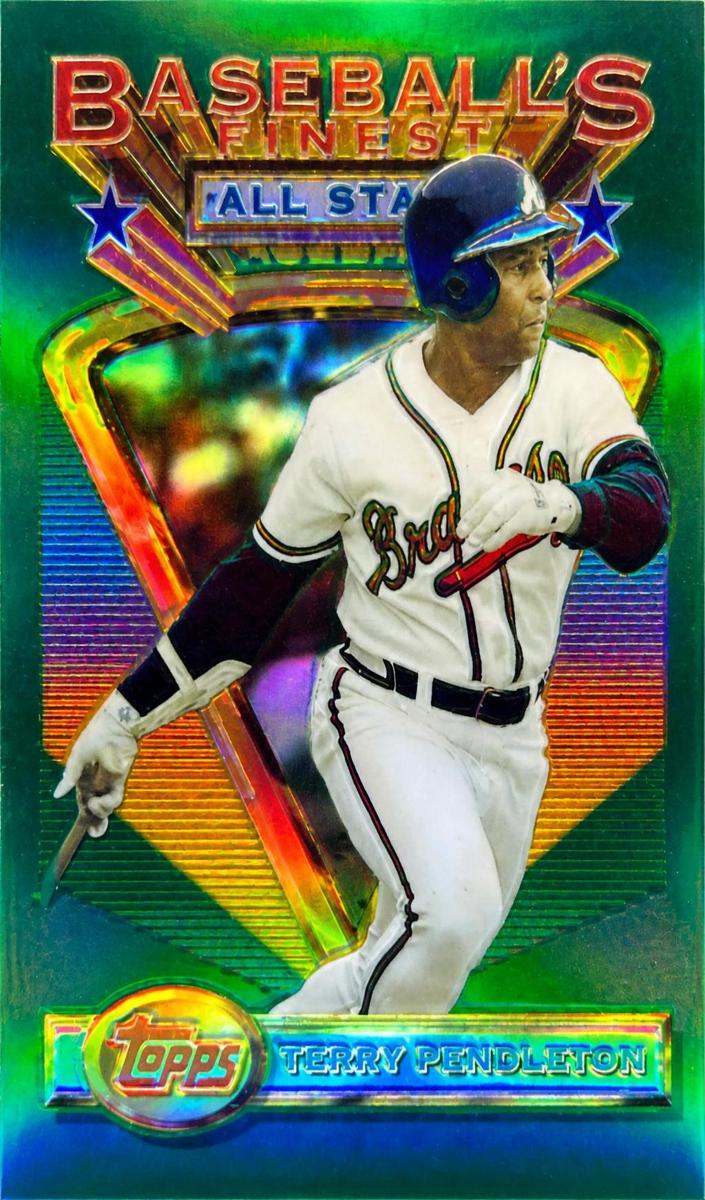 1993 Topps Finest Baseball Refractor Terry Pendleton #101 PSA 9