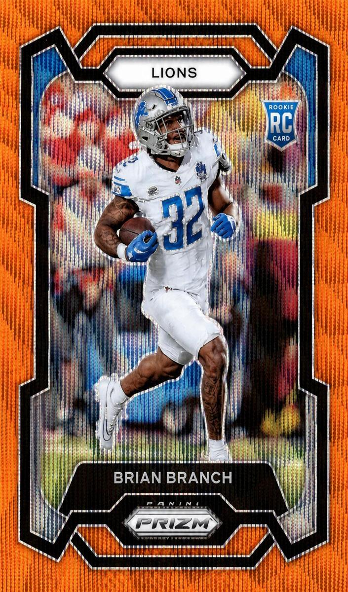 2023 Panini Prizm Football Orange Wave Brian Branch #328 PSA 10