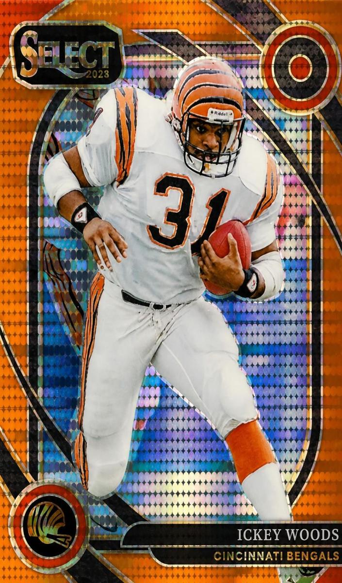 2024 Panini Select Football Neon Orange Pulsar Ickey Woods #260