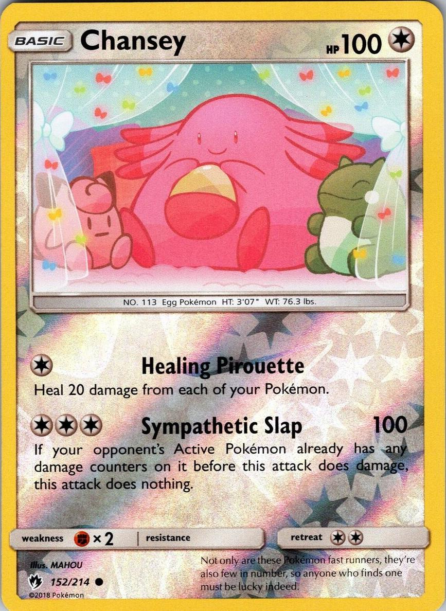 2018 Pokemon Sun & Moon Lost Thunder Reverse Holo Chansey #152