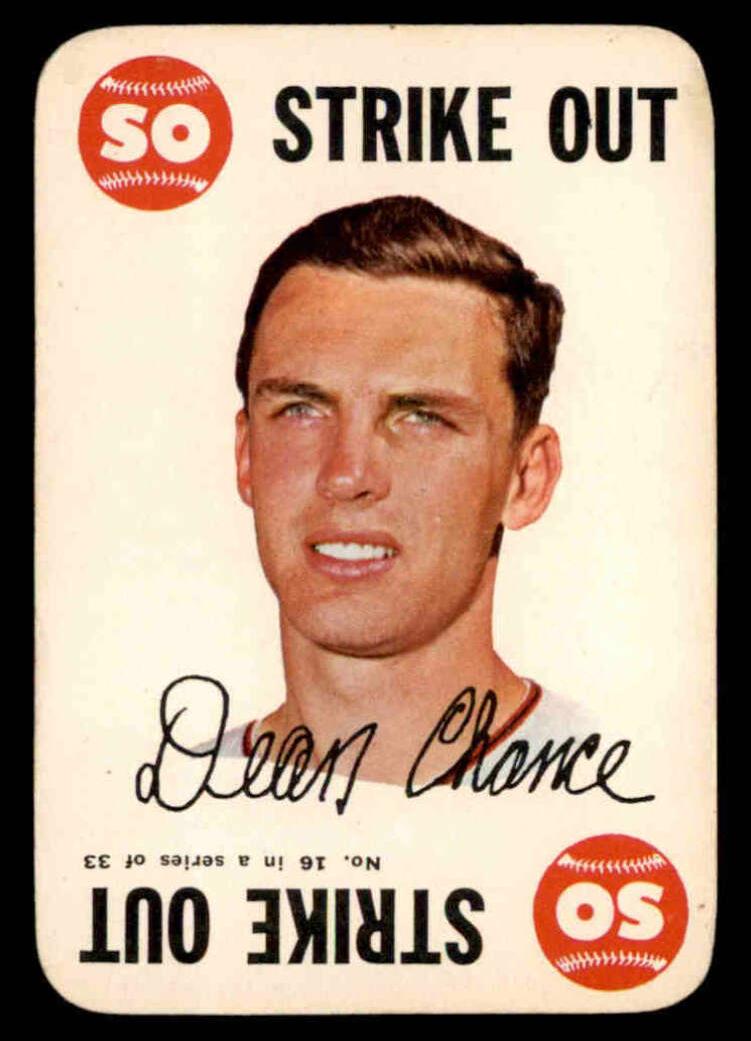 1968 Topps Game Baseball Dean Chance #16