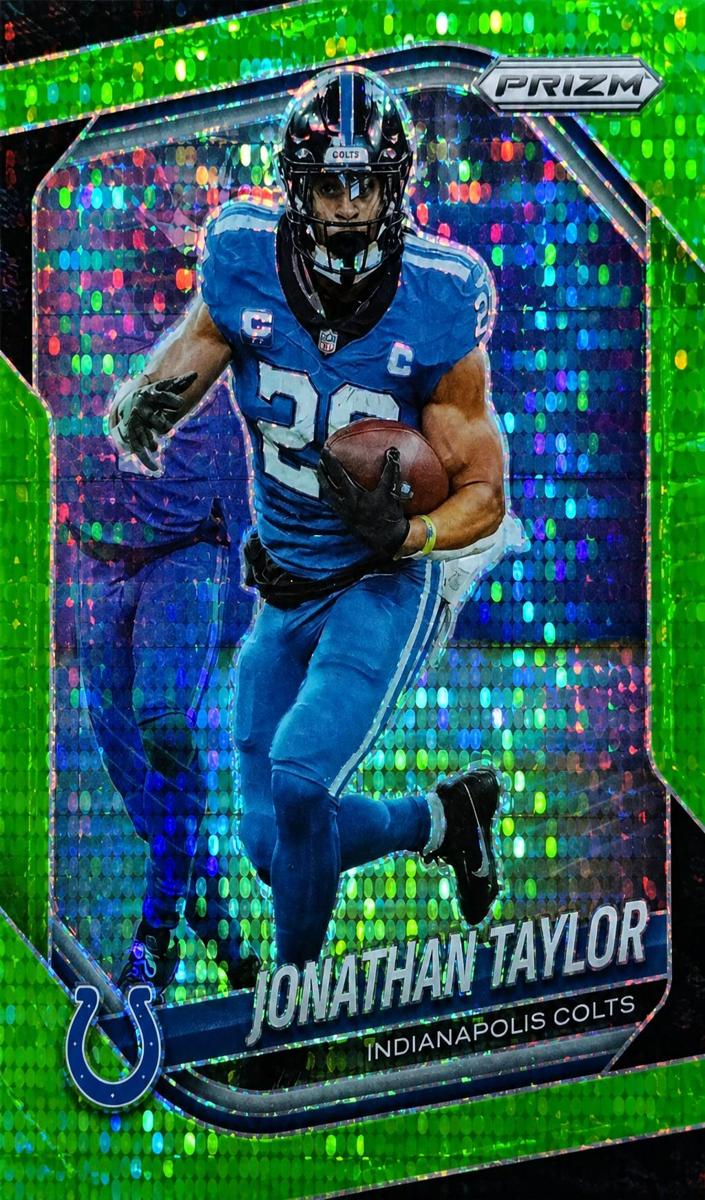 2025 Panini Prizm Football Neon Green Pulsar Jonathan Taylor #108