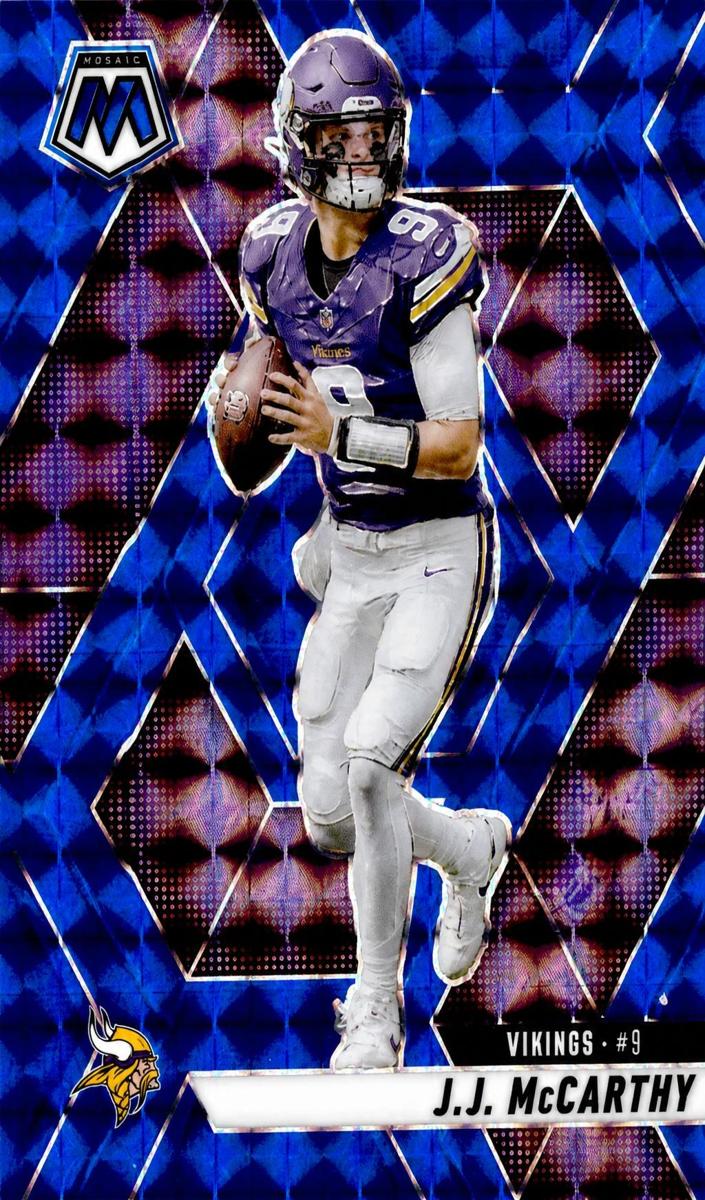 2025 Panini Mosaic Football Blue J.J. McCarthy #195
