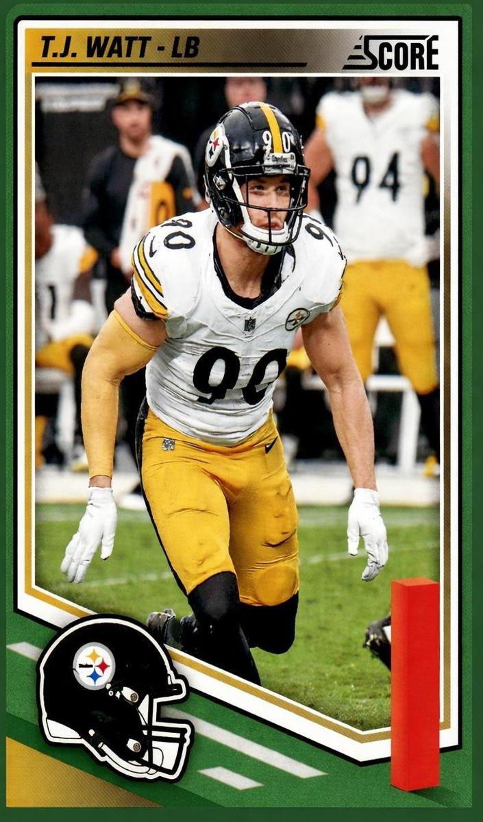 2025 Panini Score Football Green T.J. Watt #111