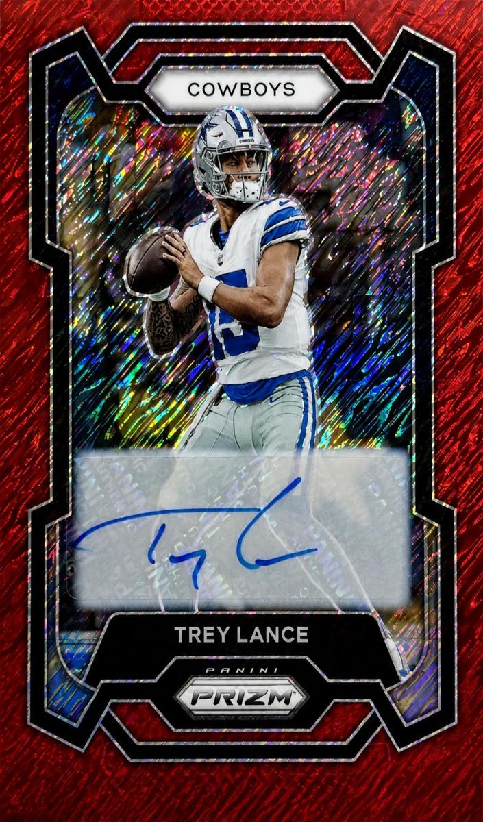 2023 Panini Prizm Football Red Shimmer Trey Lance #274 PSA 8.5