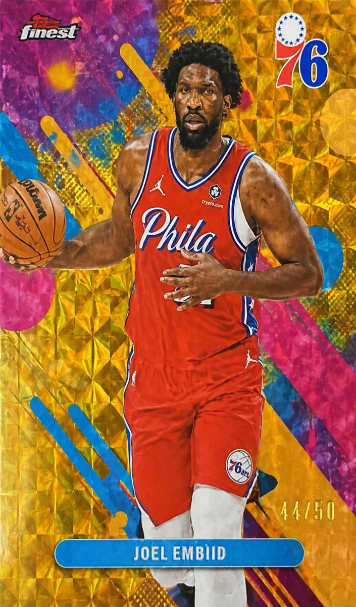 2025 Topps Finest Basketball Gold Geometric Refractor Joel Embiid #30