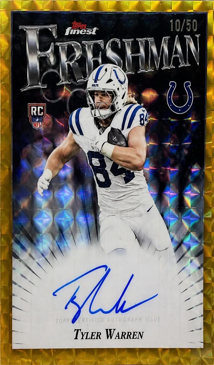 2025 Topps Finest Football Gold Refractor Tyler Warren #FFA-TW