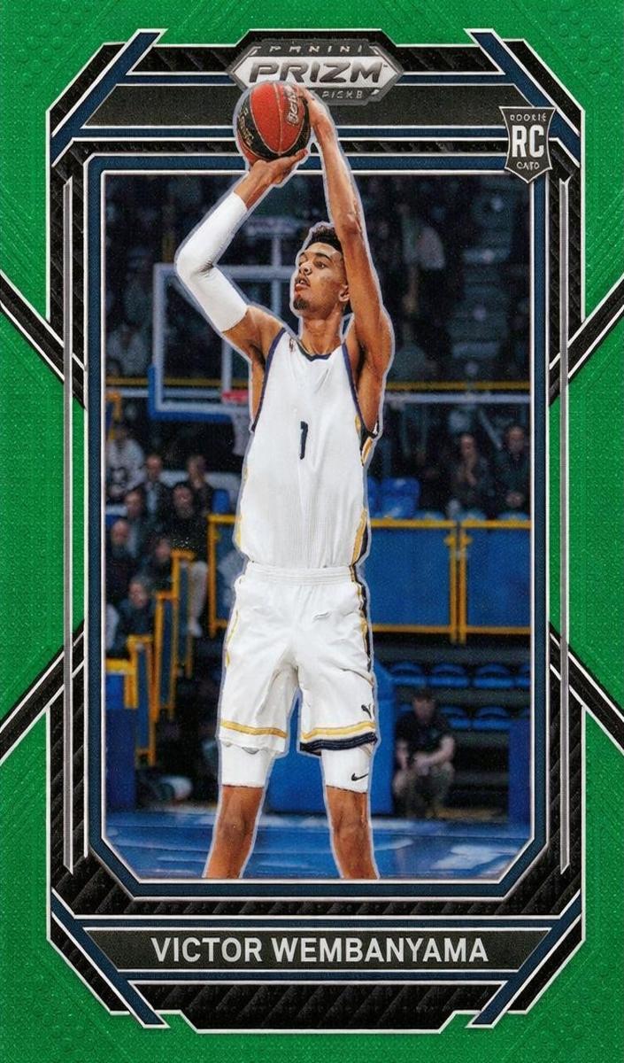 2023 Panini Prizm Draft Picks Basketball Green Wave Victor Wembanyama #2 PSA 9
