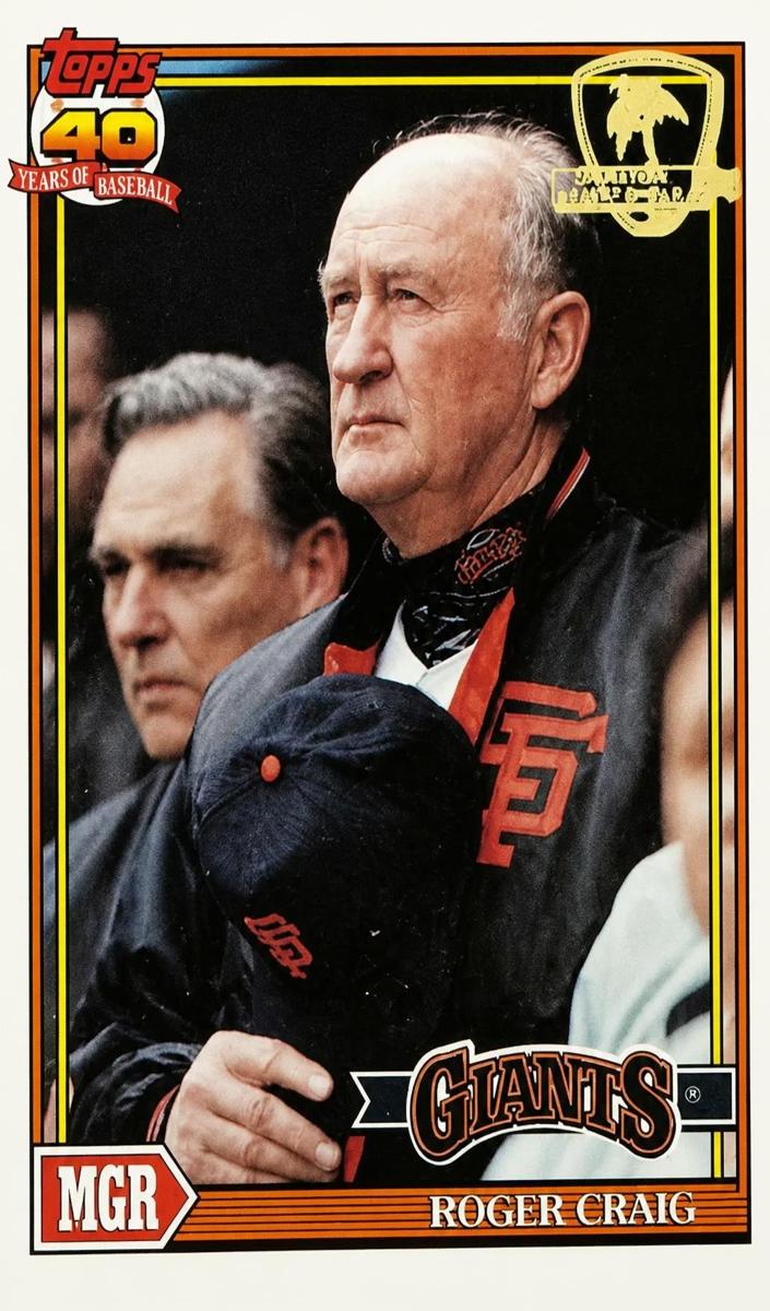 1991 Topps Baseball Roger Craig #579 PSA 8