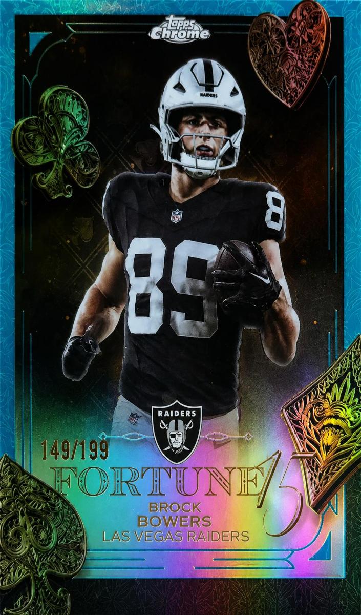 2025 Topps Chrome Football Aqua Refractor Brock Bowers #F15-8