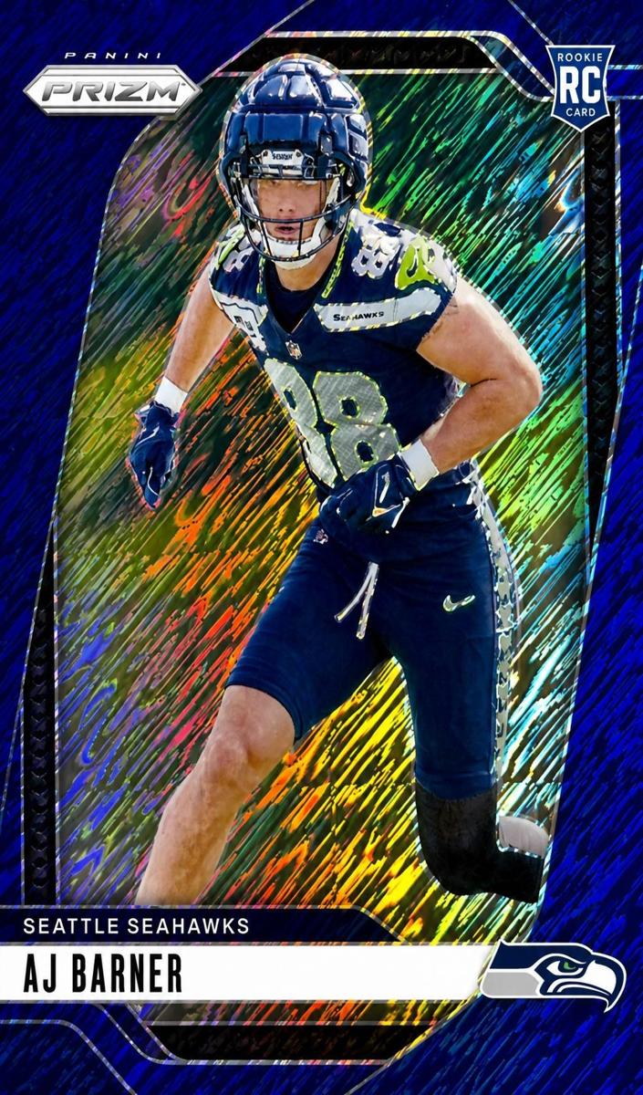 2024 Panini Prizm Football Blue Shimmer AJ Barner #304 PSA 7.5