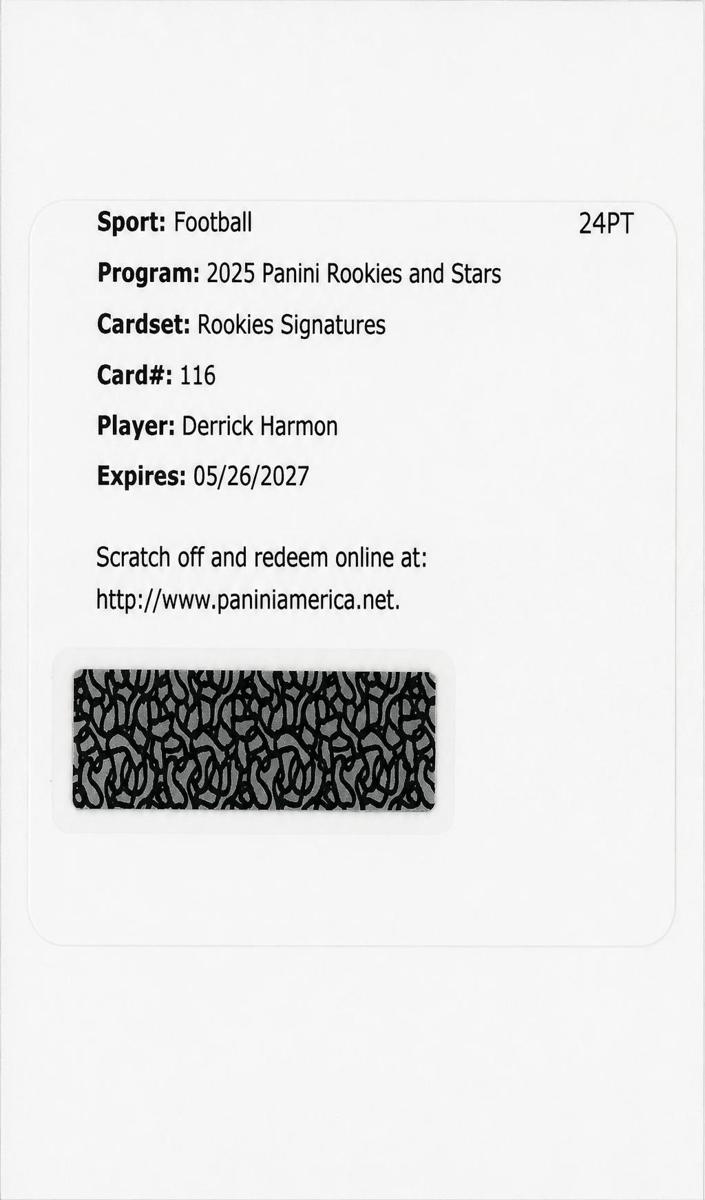 2025 Panini Rookies & Stars Football Derrick Harmon #116