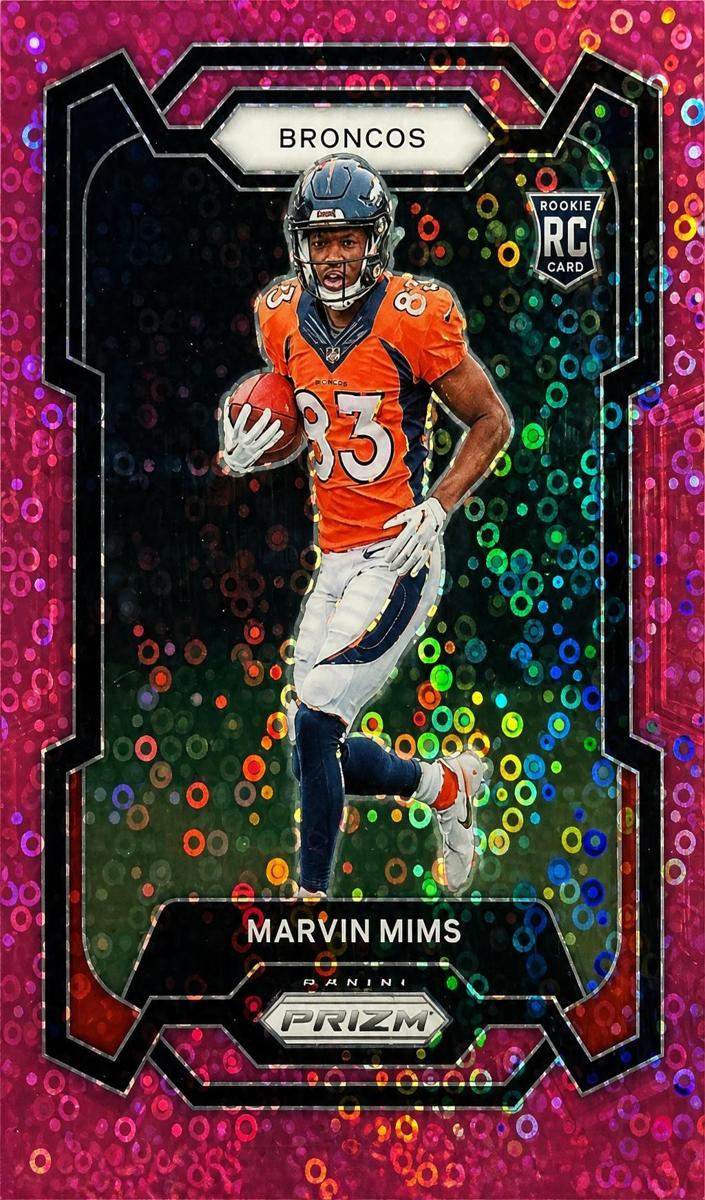2023 Panini Prizm Football No Huddle Pink Marvin Mims #327 PSA 10