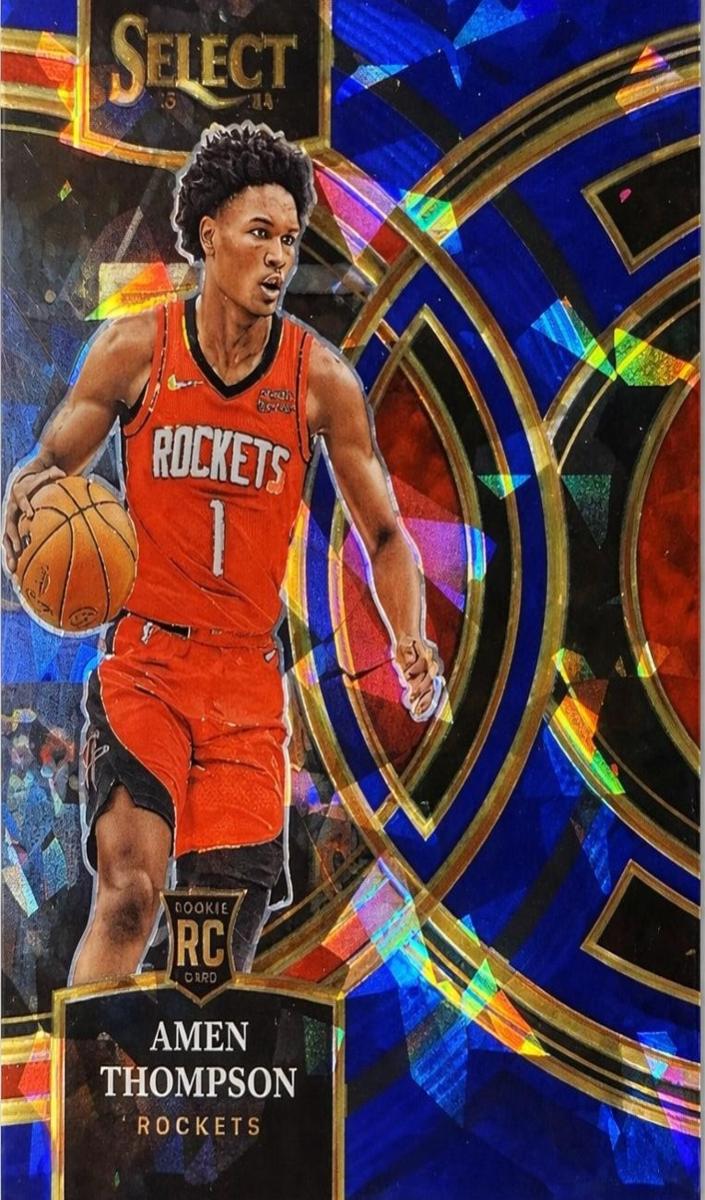 2023 Panini Select Basketball Blue Cracked Ice Amen Thompson #122