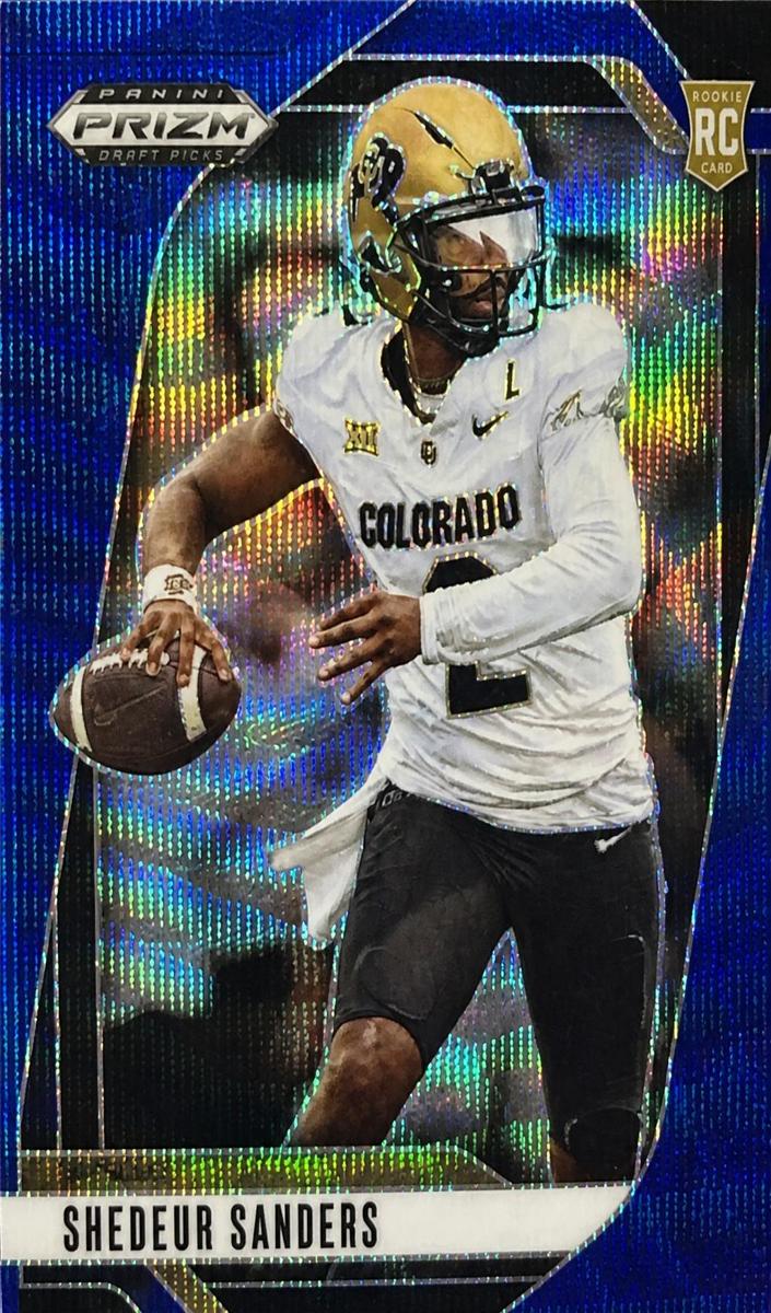 2025 Panini Prizm Draft Picks Football Blue Wave Shedeur Sanders #19 PSA 10