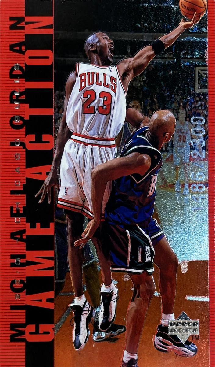 1998 Upper Deck Michael Jordan Living Legend Basketball Red Michael Jordan #G1 PSA 7