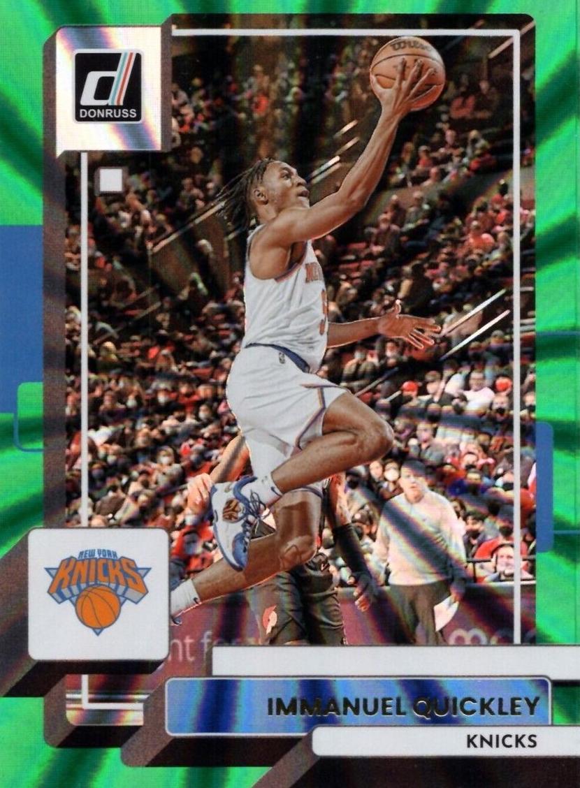 2022 Panini Donruss Basketball Holo Green Laser Immanuel Quickley #175